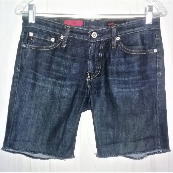 Ag Adriano Goldschmied Pants - AG "The Bell" Frayed Hem Cut Off Jean Shorts